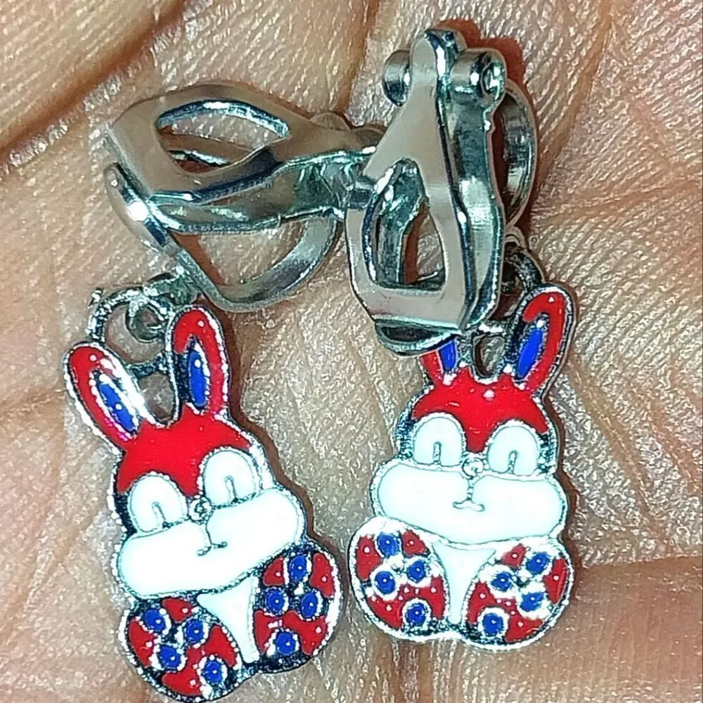 Bunny Super Cute Kid's Fashion Clip-on Earrings - Picture 4 of 4